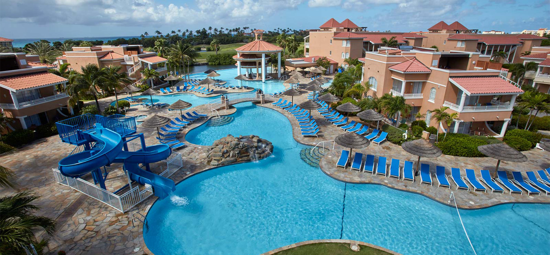 Aruba all-inclusive adults only resort top view.