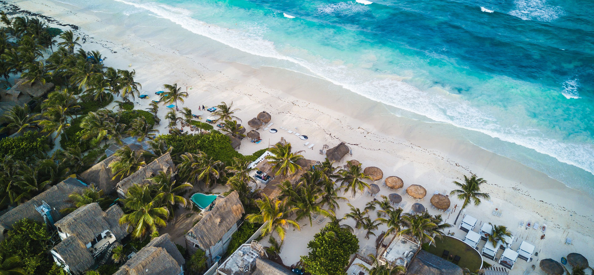 Tulum all-inclusive adults only resort top view.