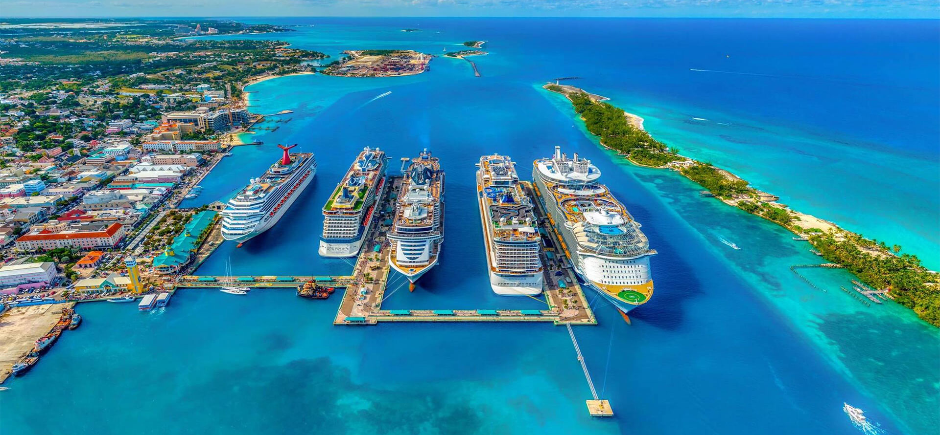 Top view of Bahamas and Maldives.