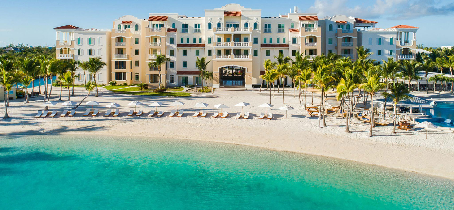 Turks and caicos top view family all-inclusive resort.