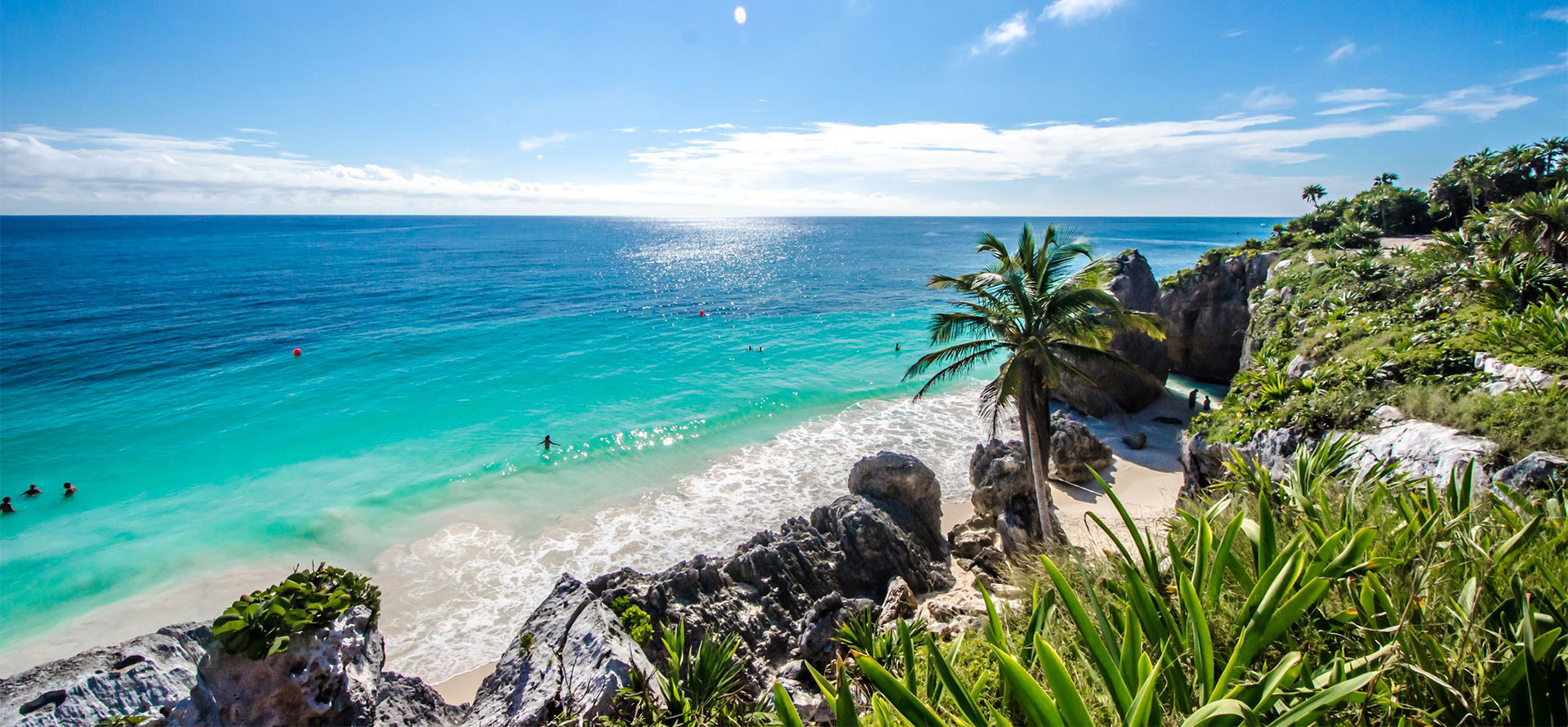 Tulum landscape view at best time to go.