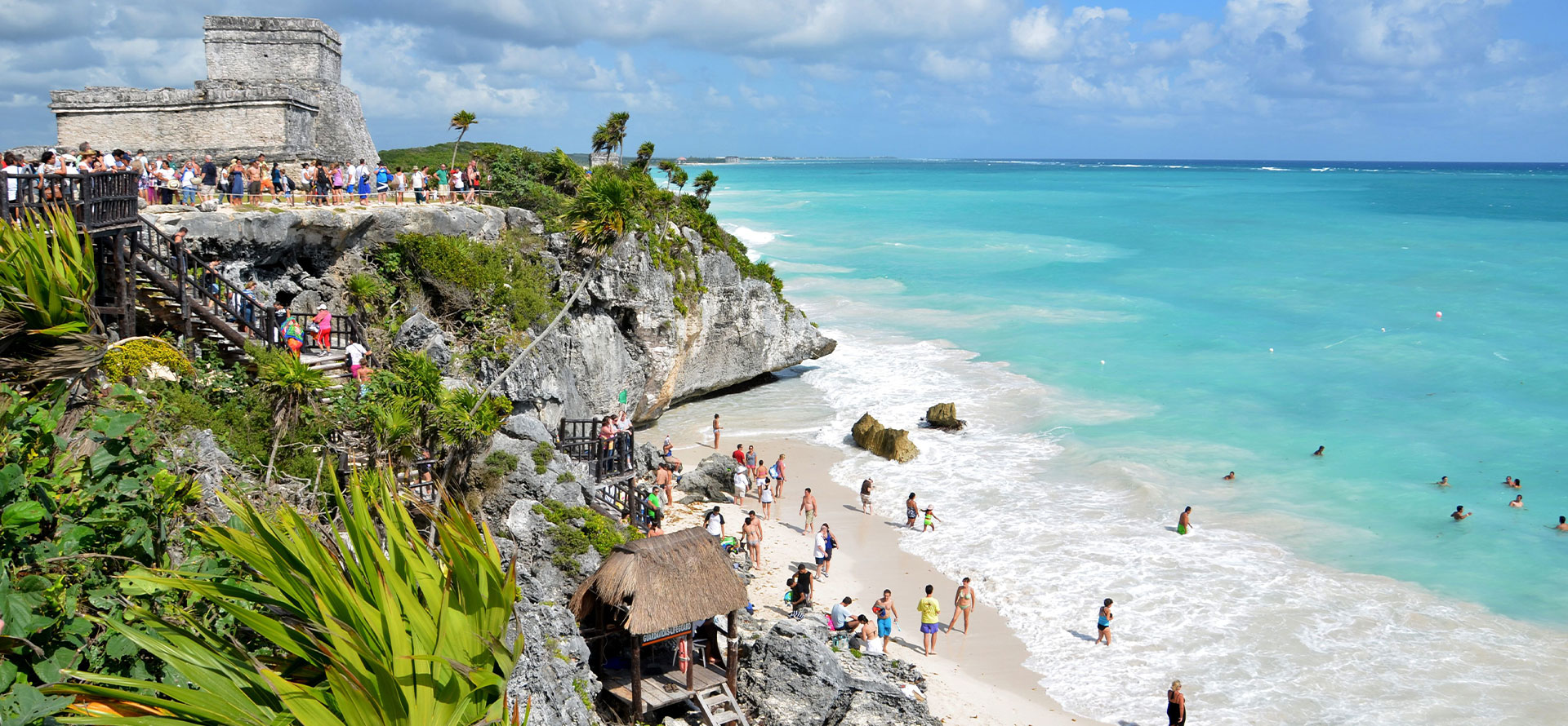 Tulum rocks and beach at best time to visit.