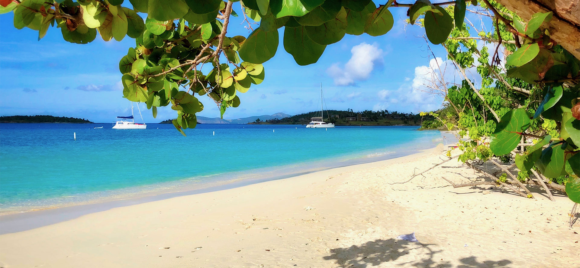 St. John honeymoon beach and yachts.