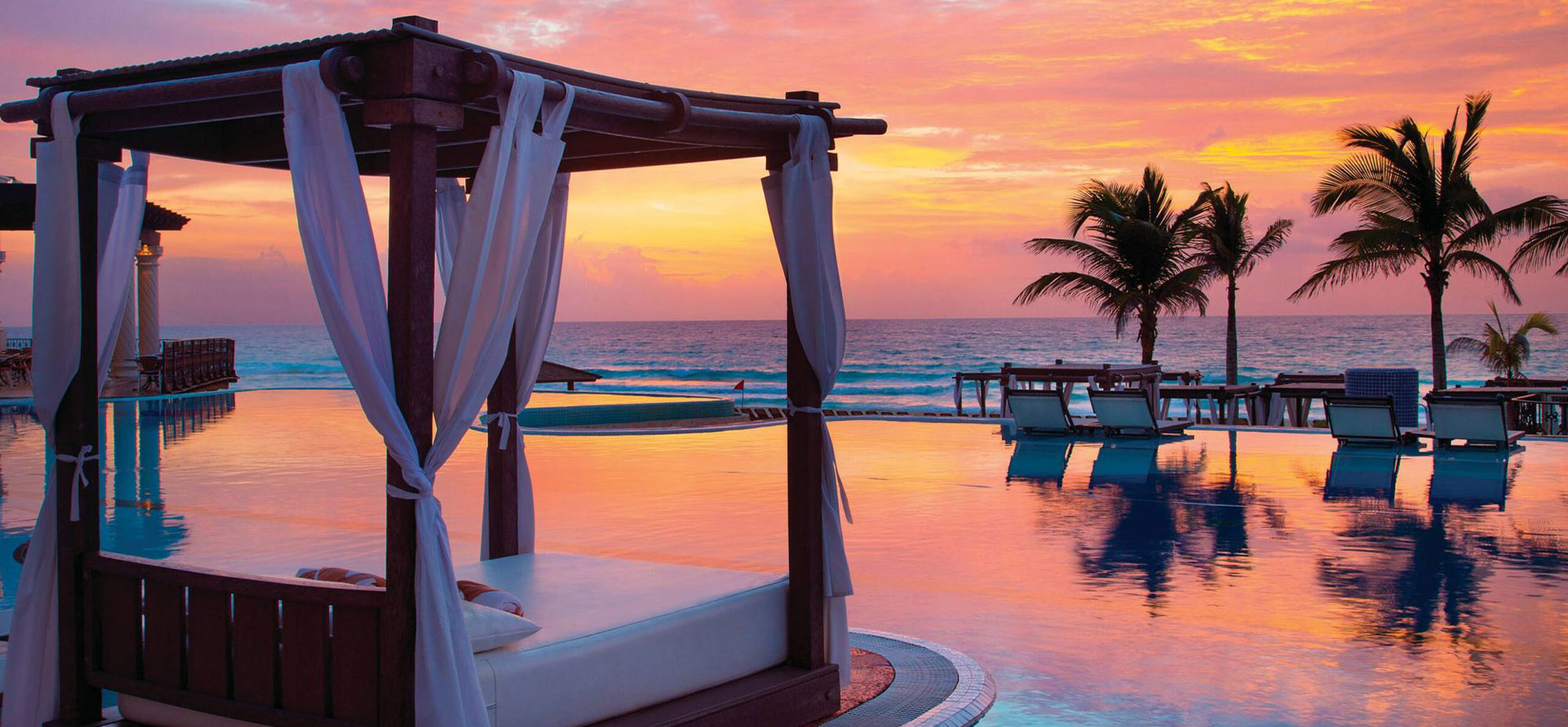 Jamaica all-inclusive adults only resort at sunset.