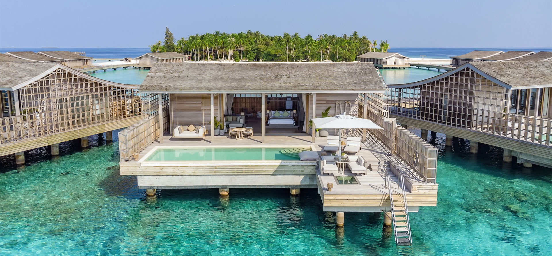 Maldives overwater bungalows.