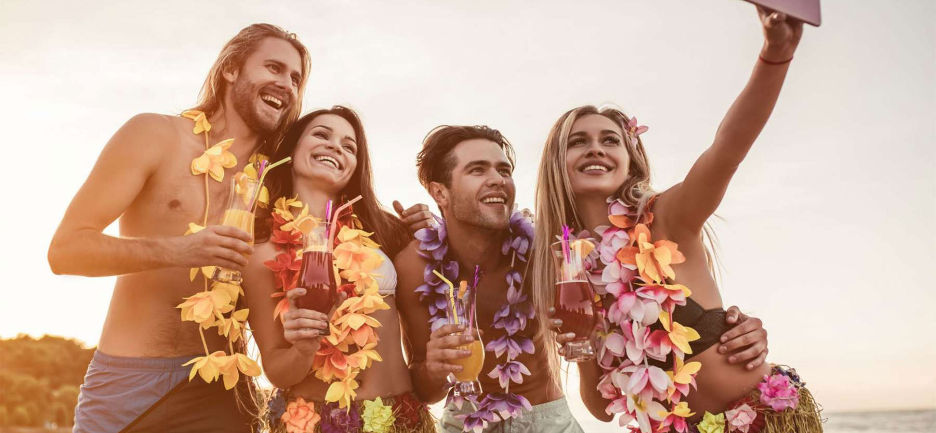 Bora bora vs hawaii friends selfie.