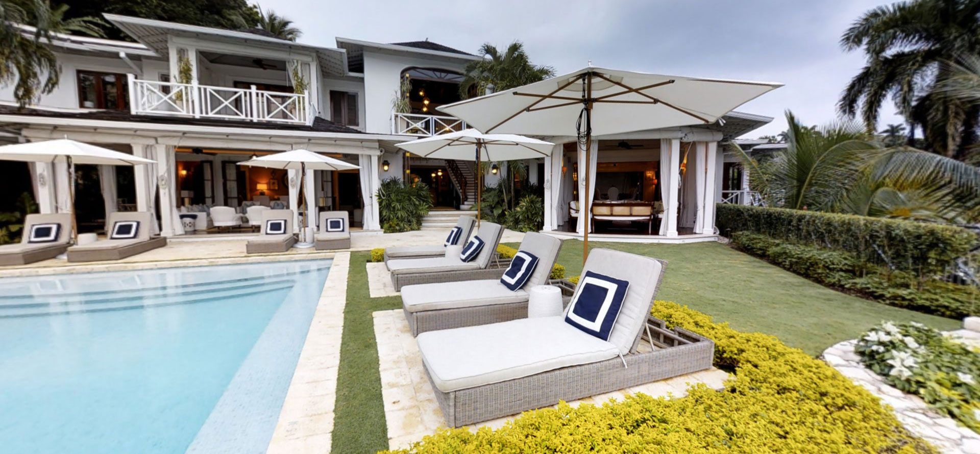 Jamaica luxury resort with swimming pool.