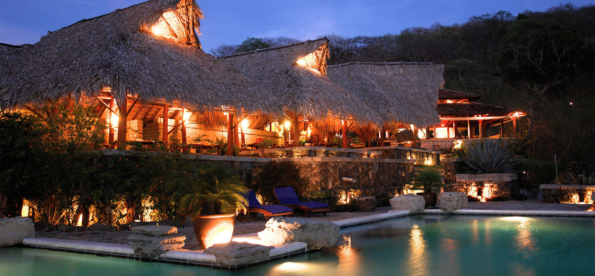 Nicaragua all inclusive resorts at night.