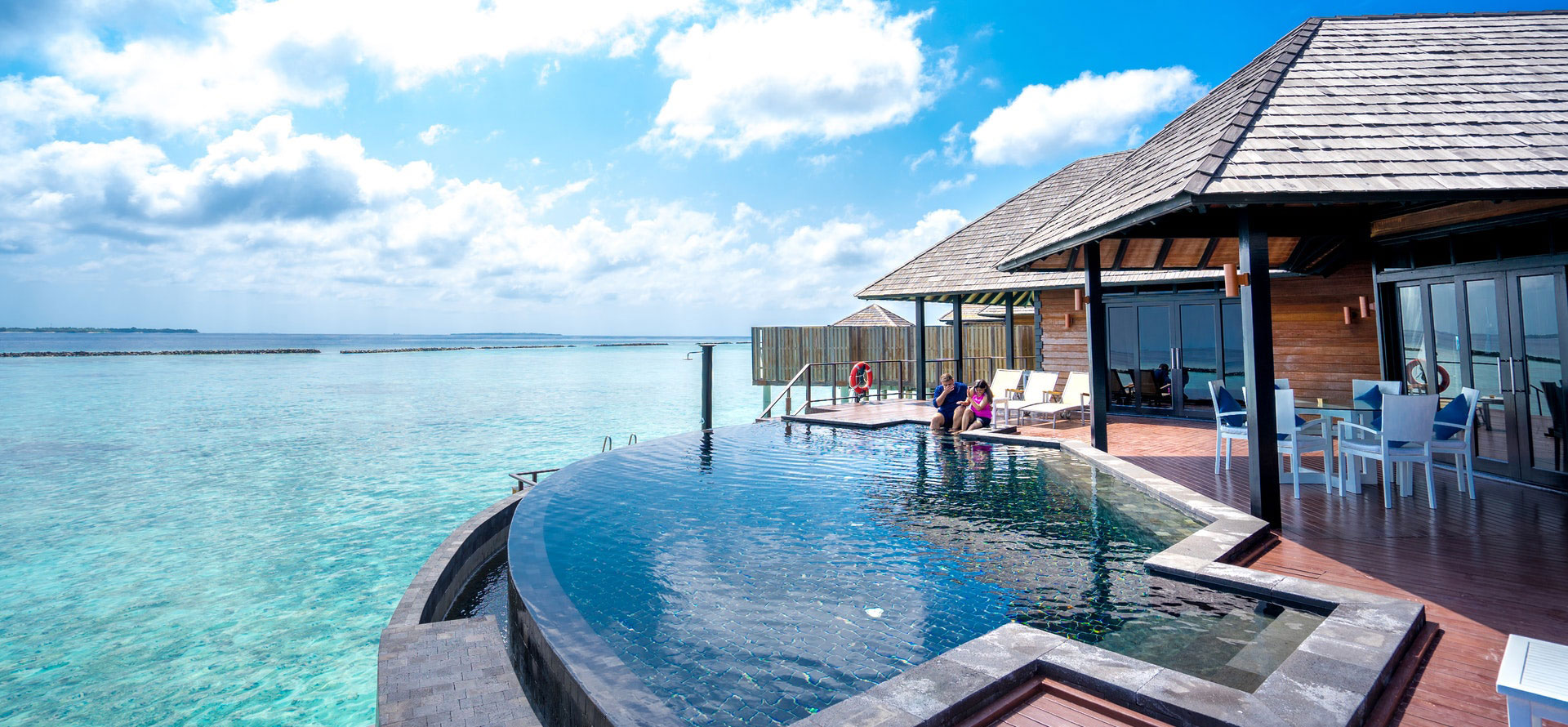 Bali resort on water.