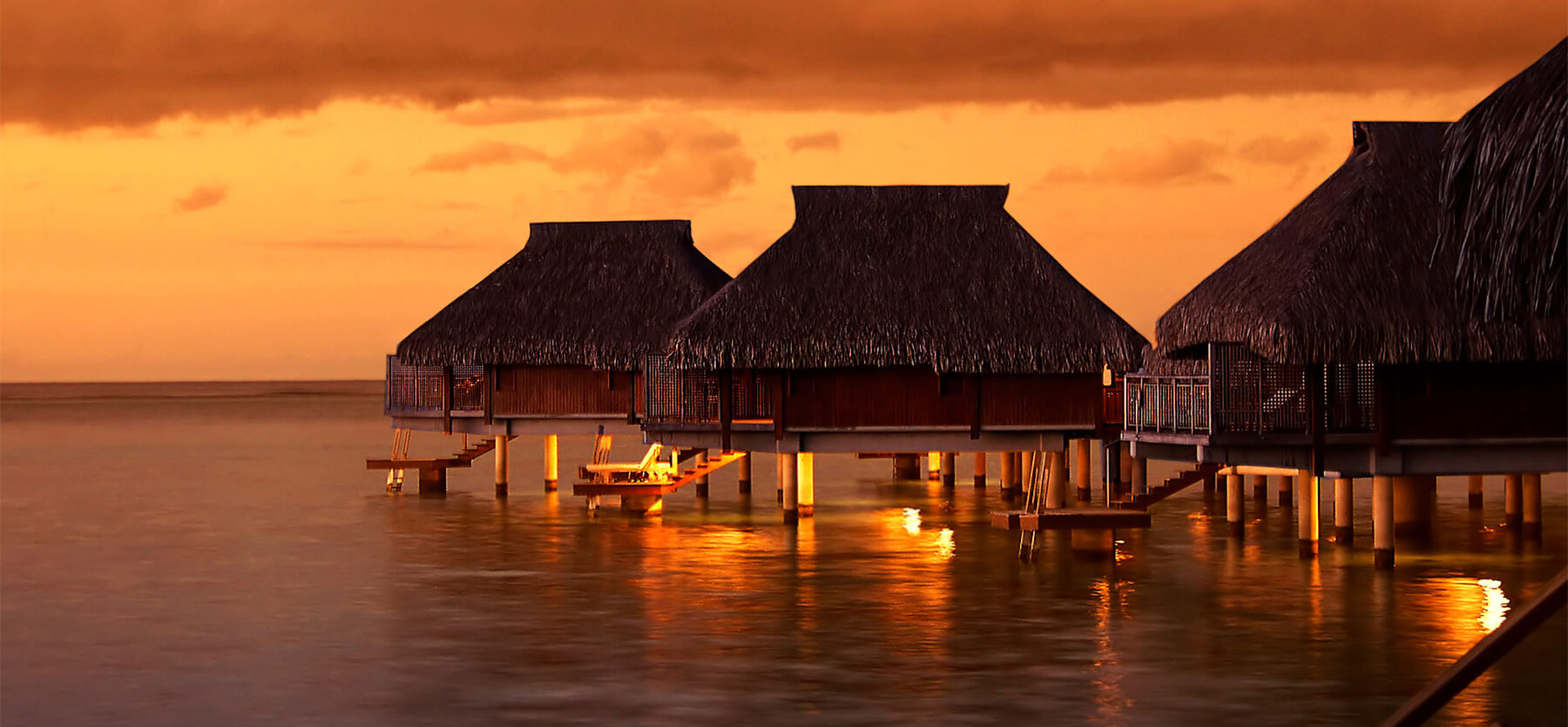 Sunset at Bora Bora.