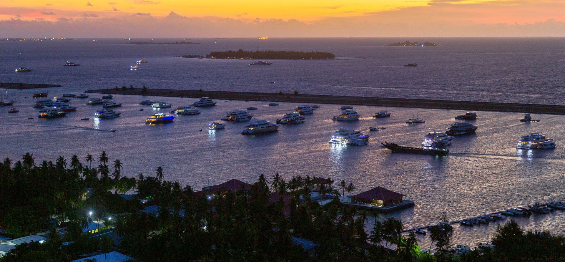 Sunset in Tahiti.