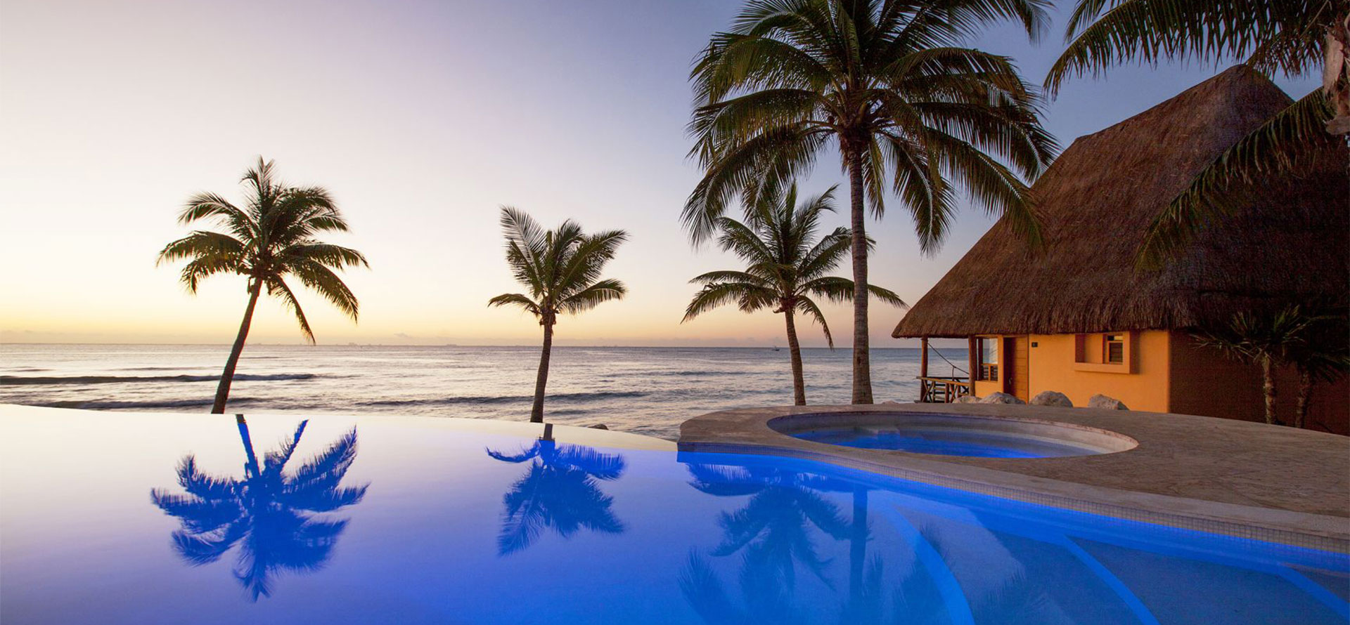 Beach front pool in Playa Del Carmen.