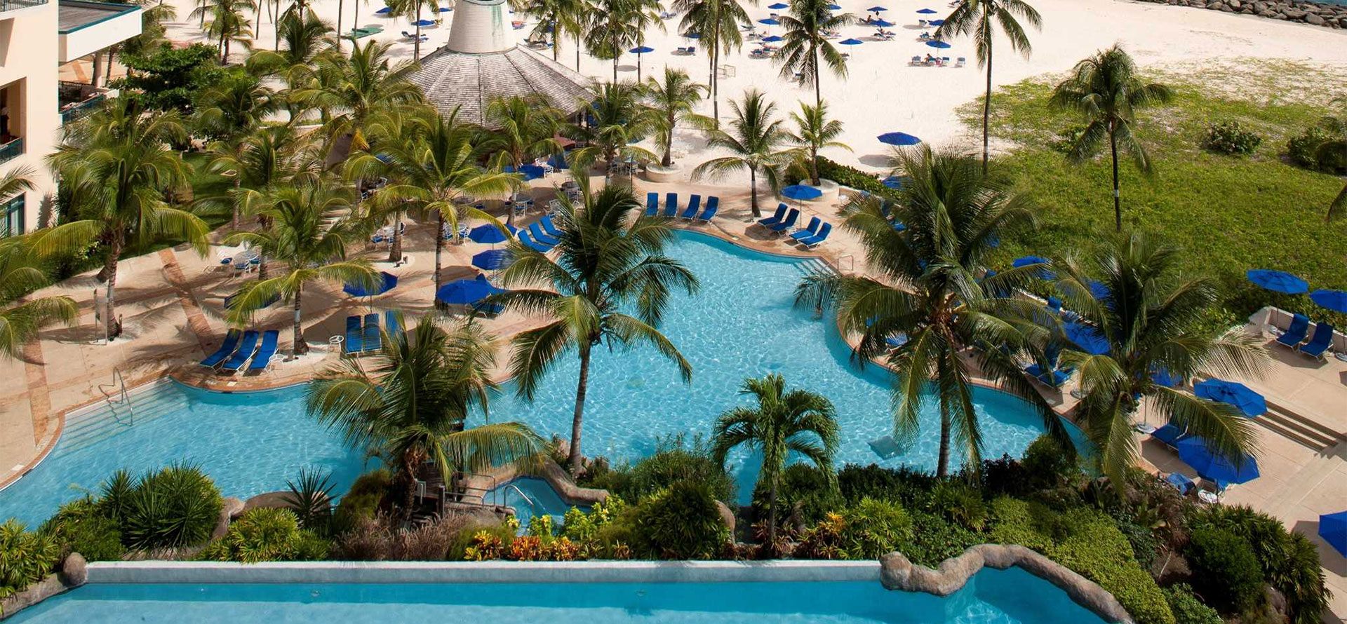 Barbados all-inclusive adults only resort swimming pool.