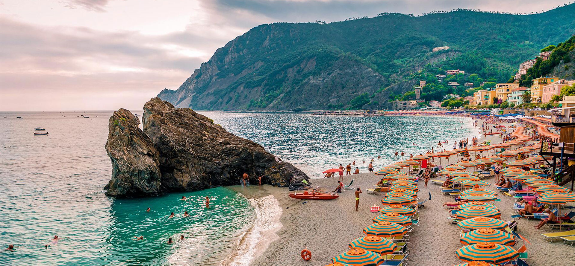 Beach on the Amalfi Coast in Italy.