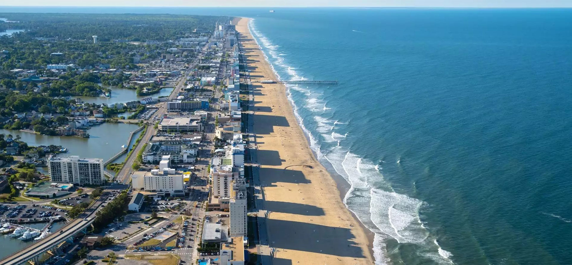 Top view Beach in Virginia.