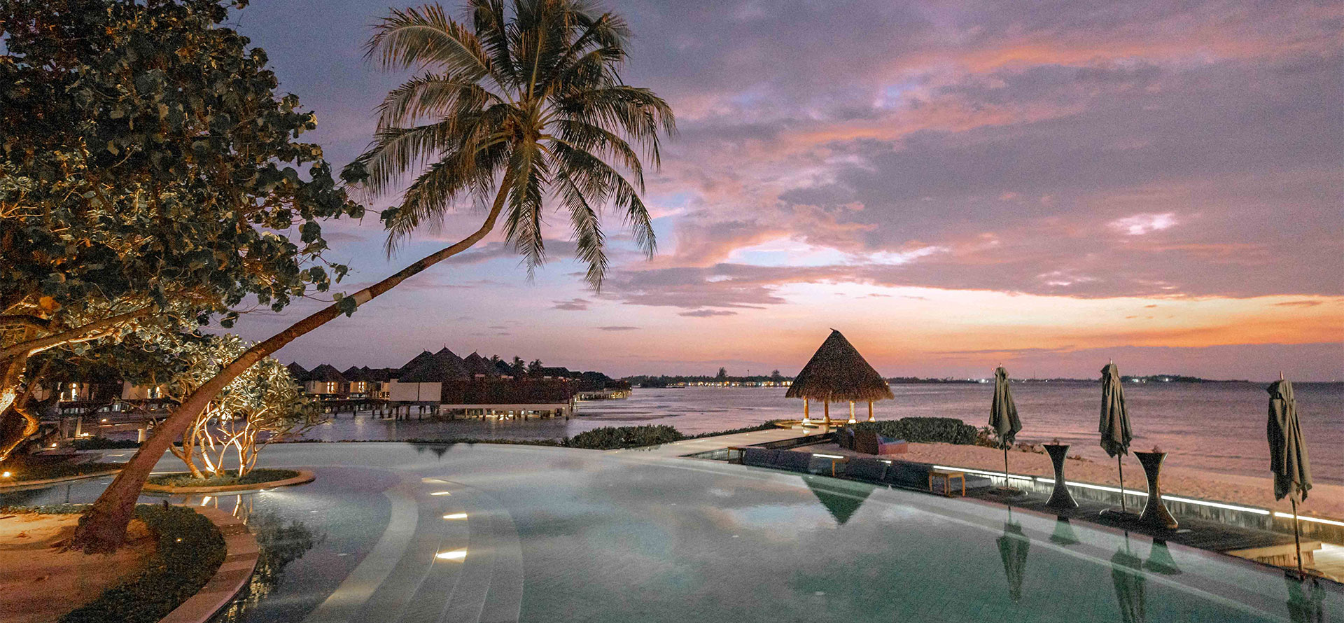 Sunset at Bora Bora all-inclusive resorts adult-only.