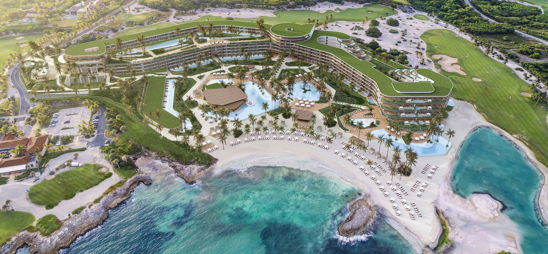 Top view of Dominican Republic all-inclusive adults only resort.