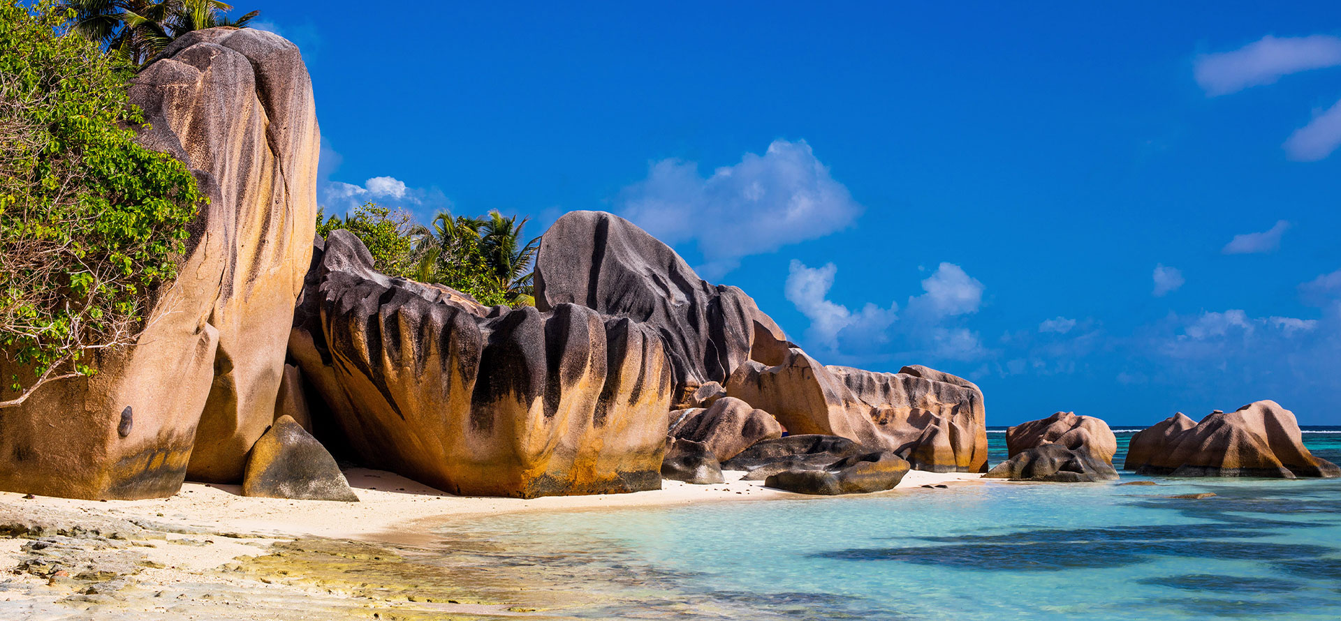 Rocks on the beach at Seychelles.