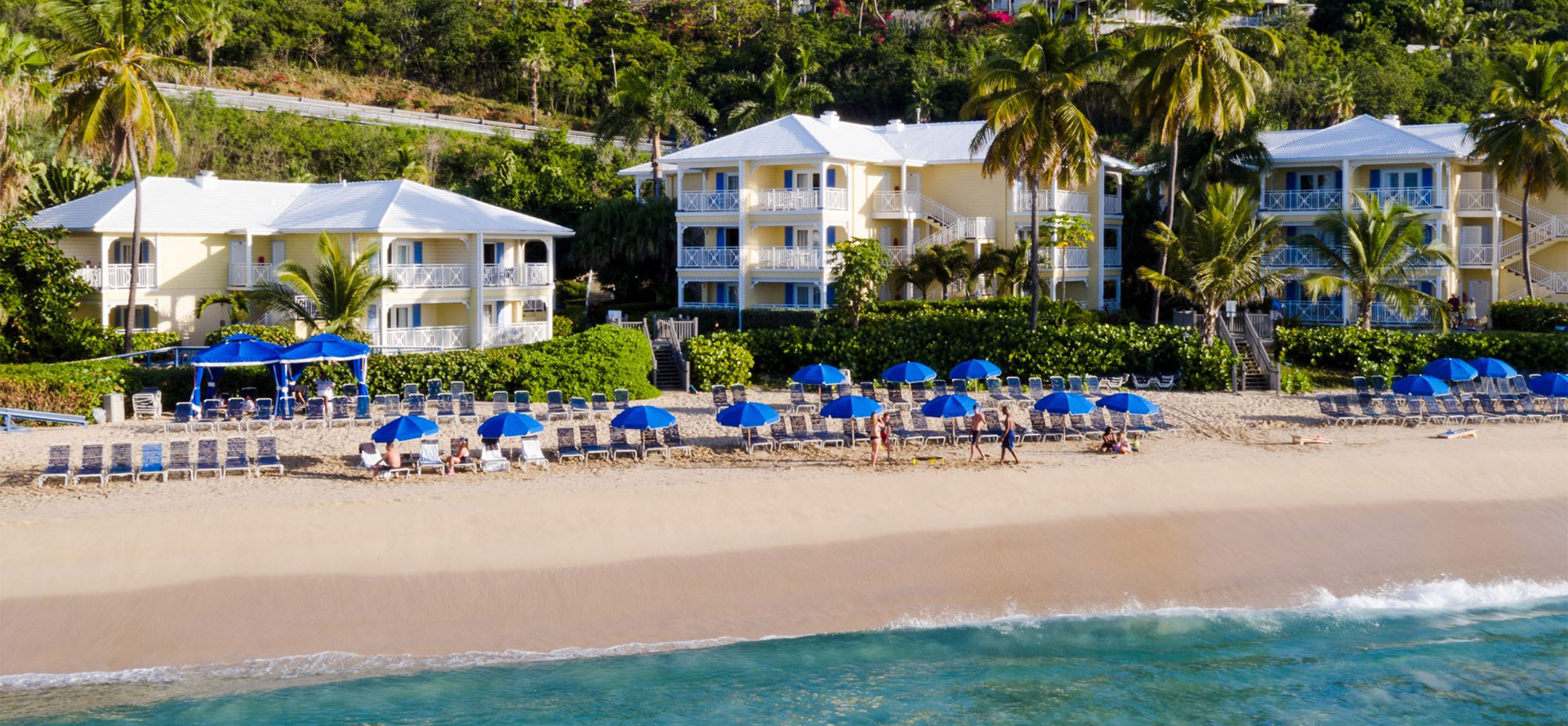 St thomas all-inclusive adults only resort and beach with palms.