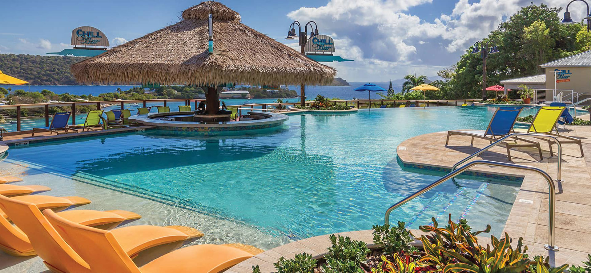 St thomas all-inclusive adults only resort with swimming pool and bar.