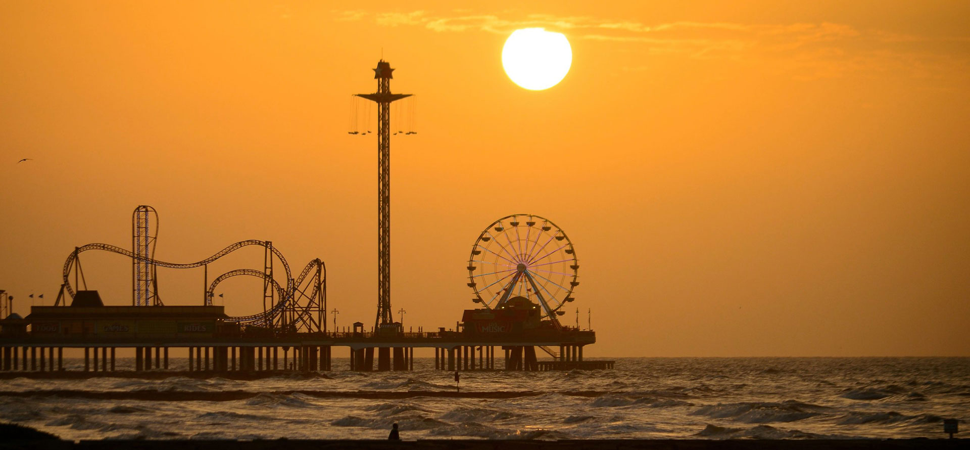 Sunset in Galveston.