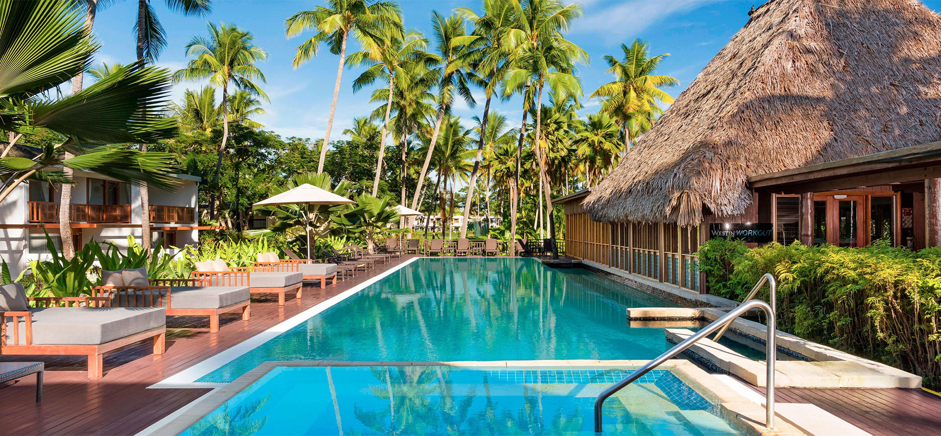 Swimming pool in Fiji all-inclusive resorts.