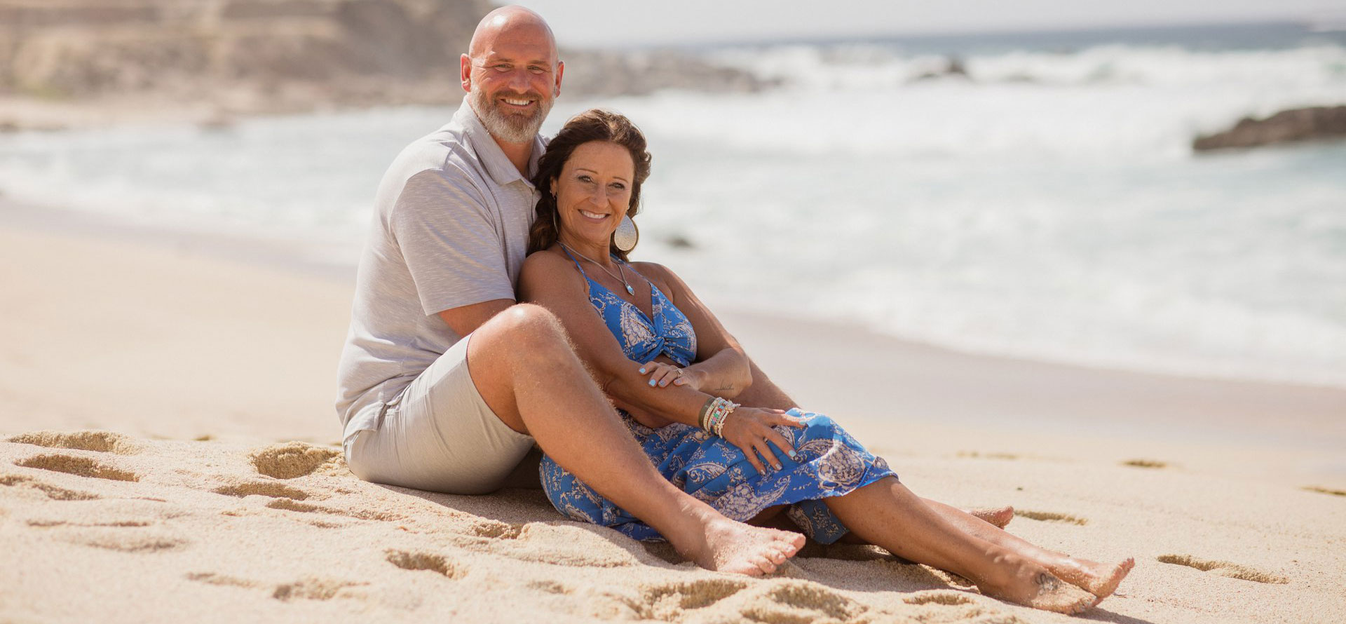 Couple on the beach in Cabo.