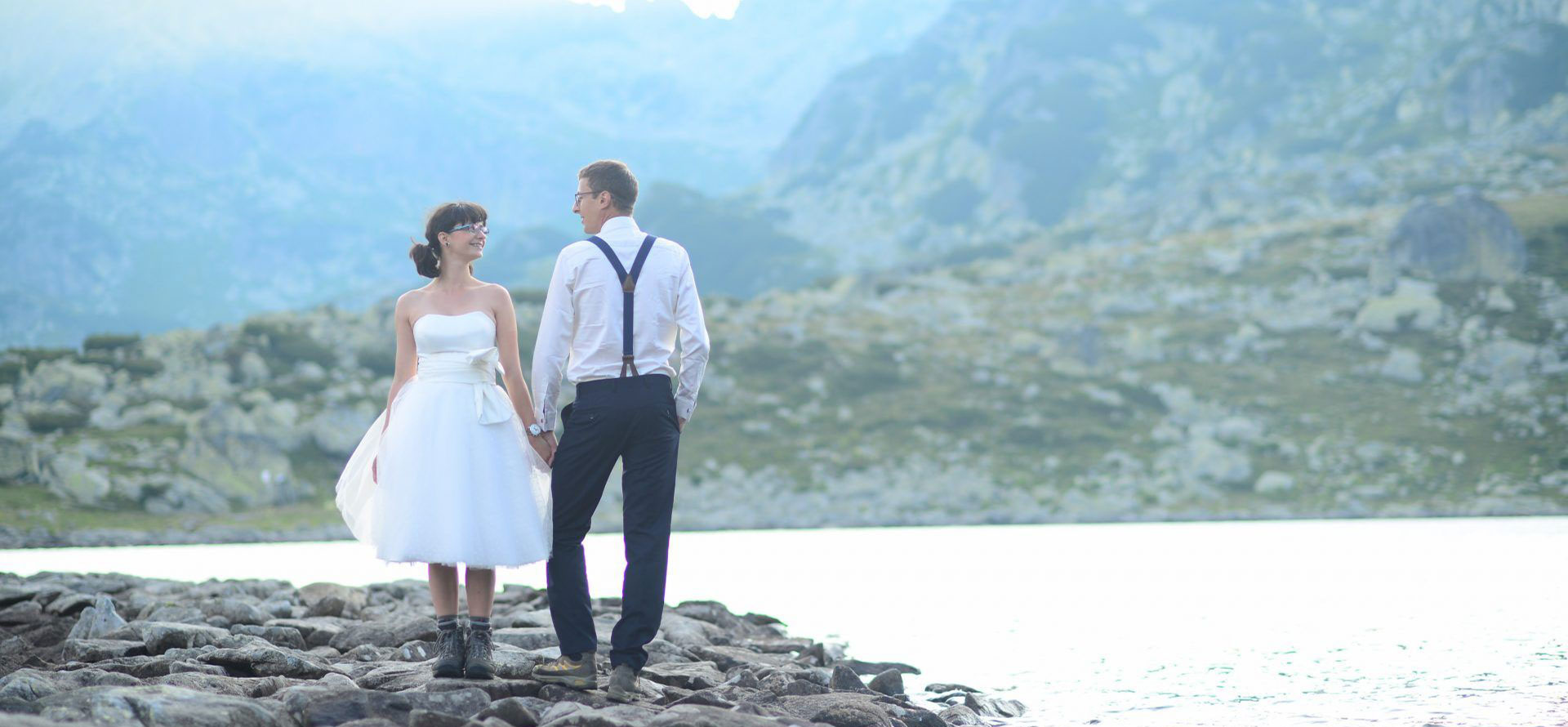 Couple on the coast in Iceland.