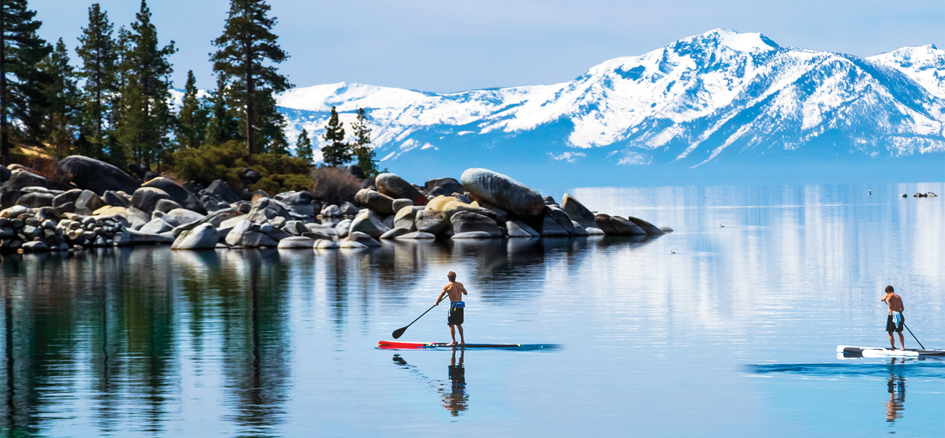 Paddle boards in Lake Tahoe.