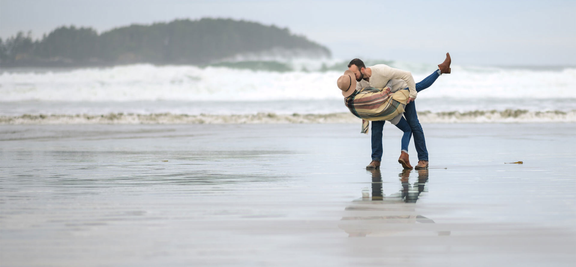 Couple on the coast in Portugal.