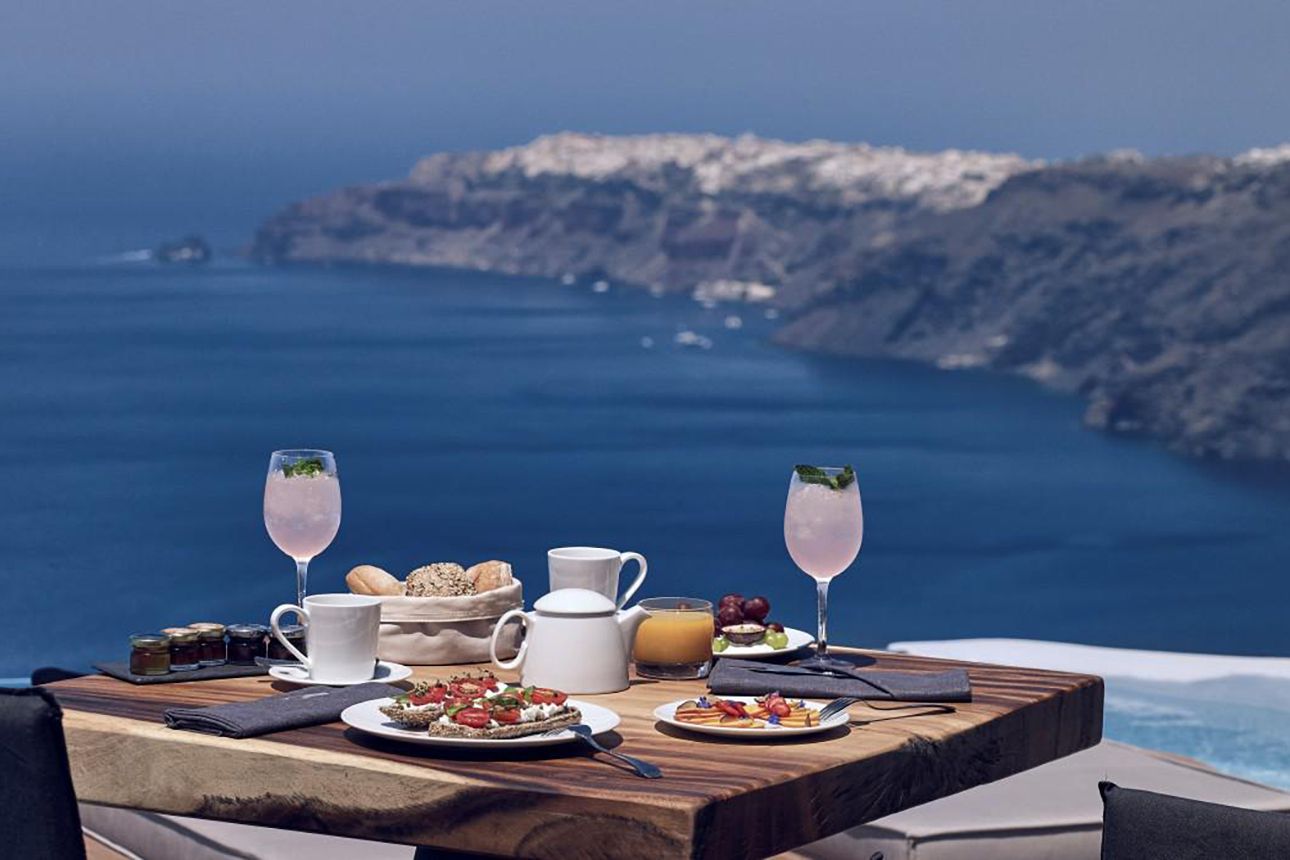 Cavo Tagoo Santorini sea view.