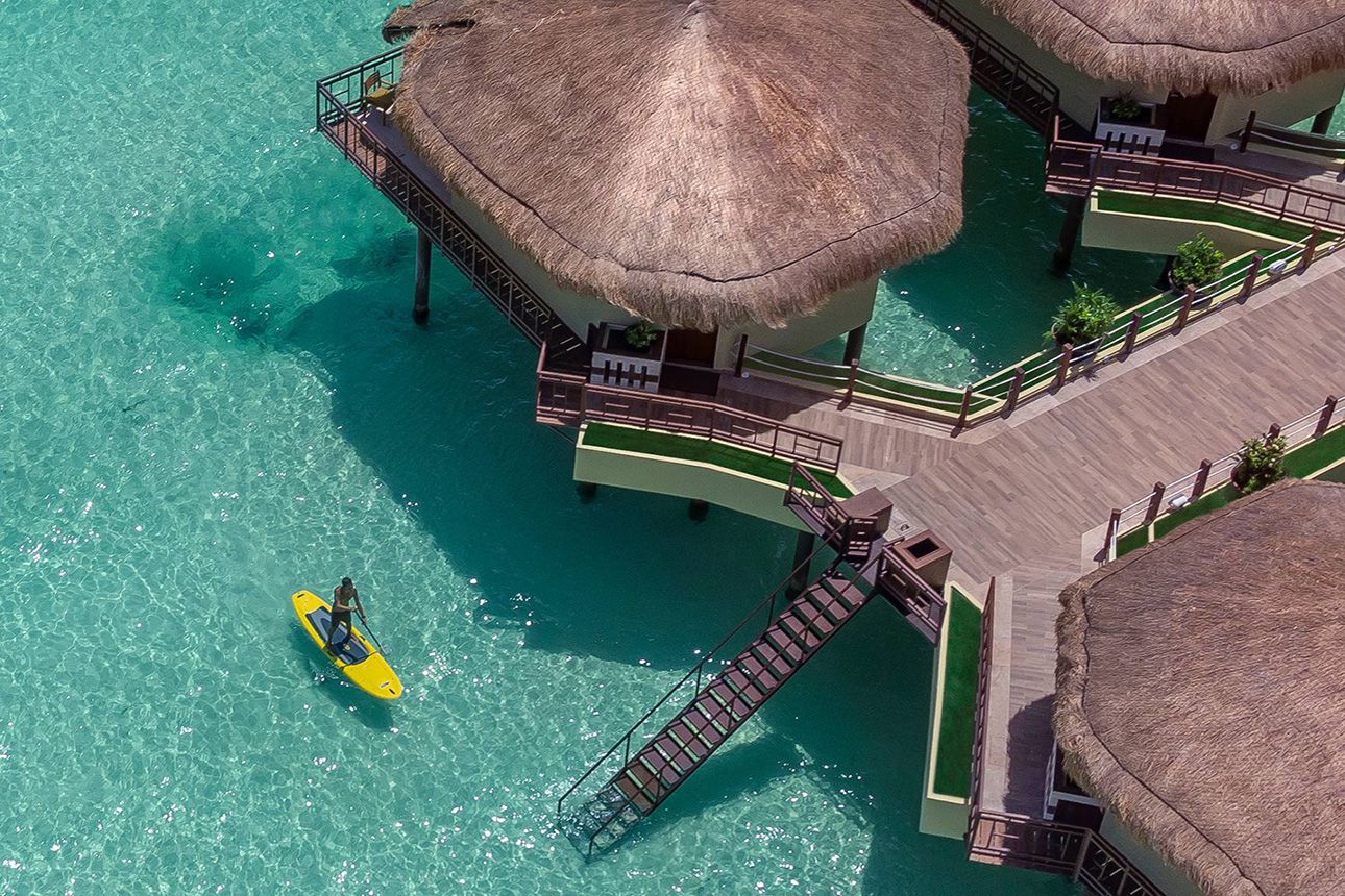  Elite Overwater Bungalows - view from above.