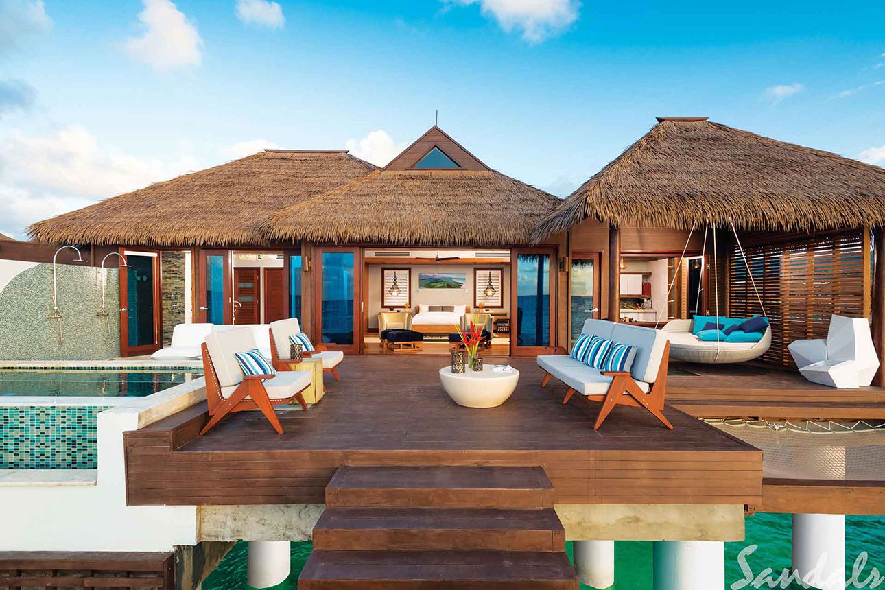 Sandals villas store on water