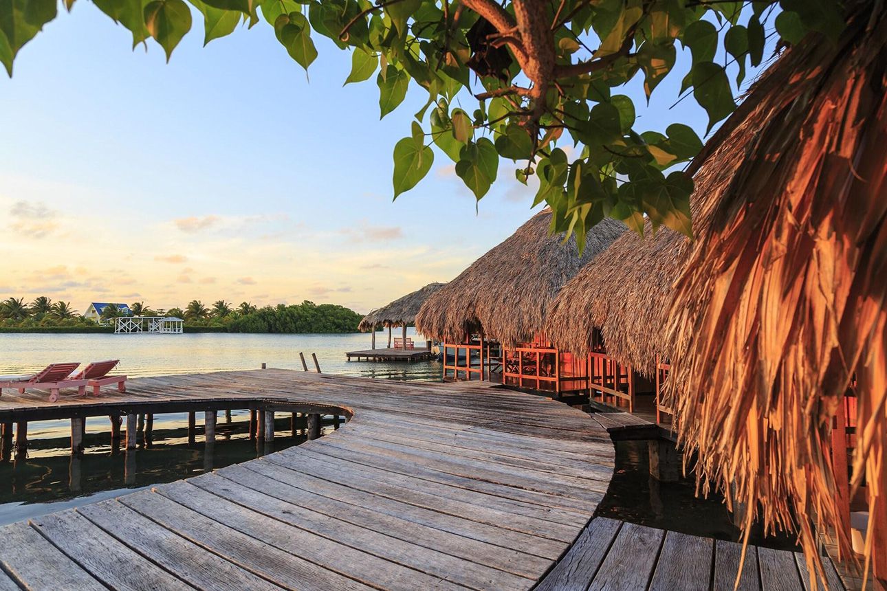 St. George’s Caye Resort bungalows.