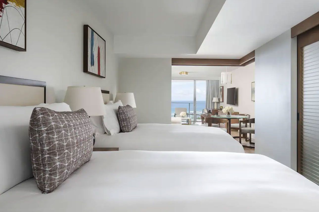 Deluxe Suite, 2 Double Beds, Non Smoking, Ocean View-bedroom..