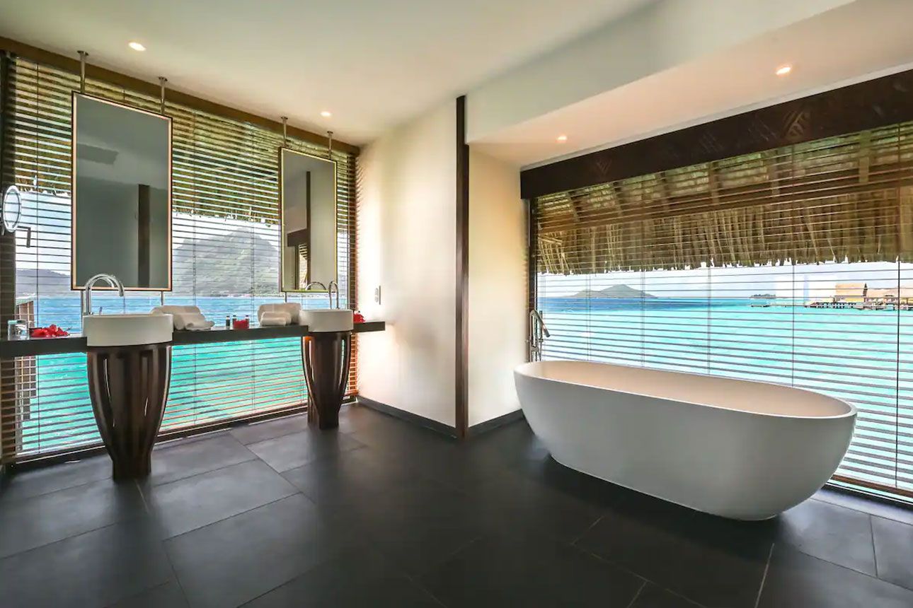 End Of Pontoon Overwater Suite With Pool-bathroom..