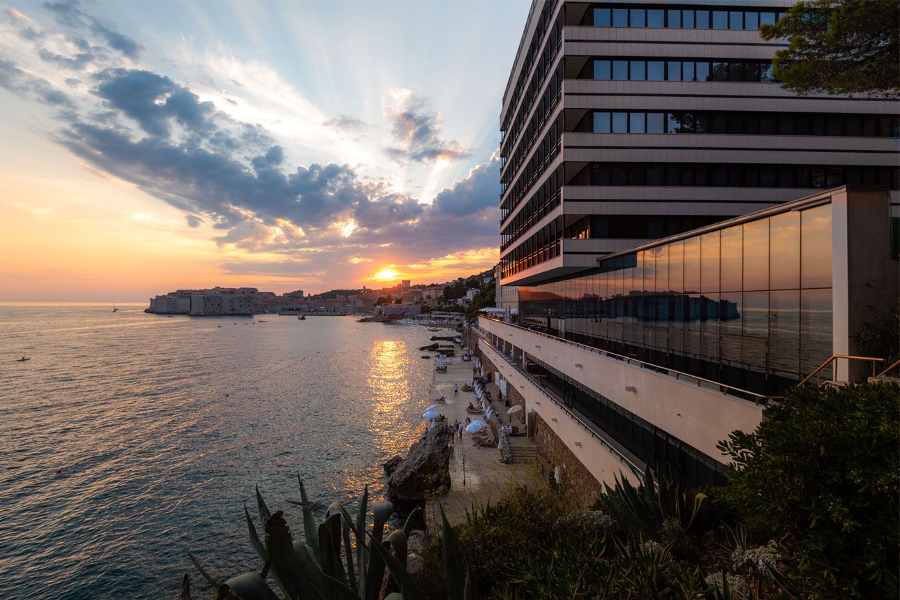 Hotel Excelsior sunset and ssea view.