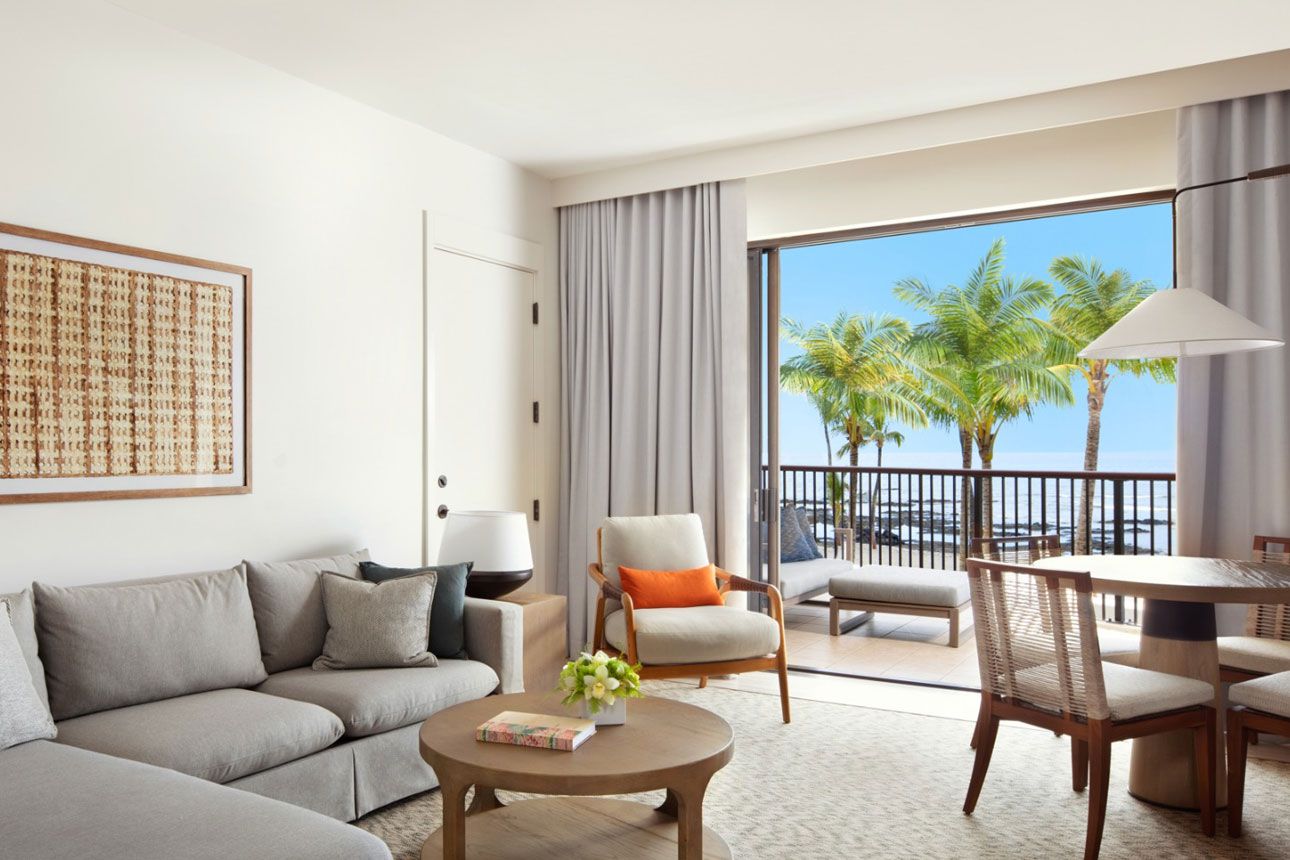 Oceanfront One Bedroom Suite-living room..