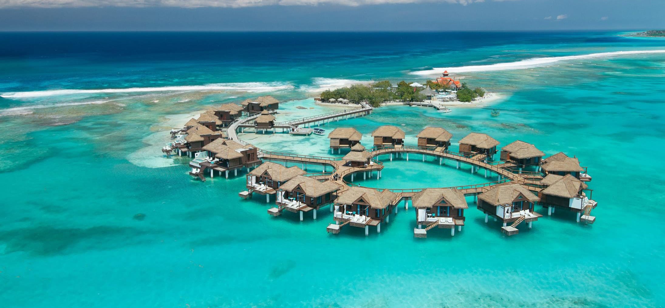 Overwater bungalows.