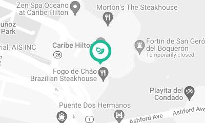 Caribe Hilton on the map.