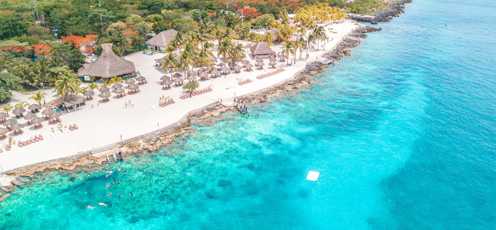 Cozumel or cancun bird eye view.