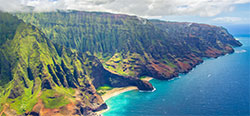 Mountains in islands for honeymoon in Hawaii.