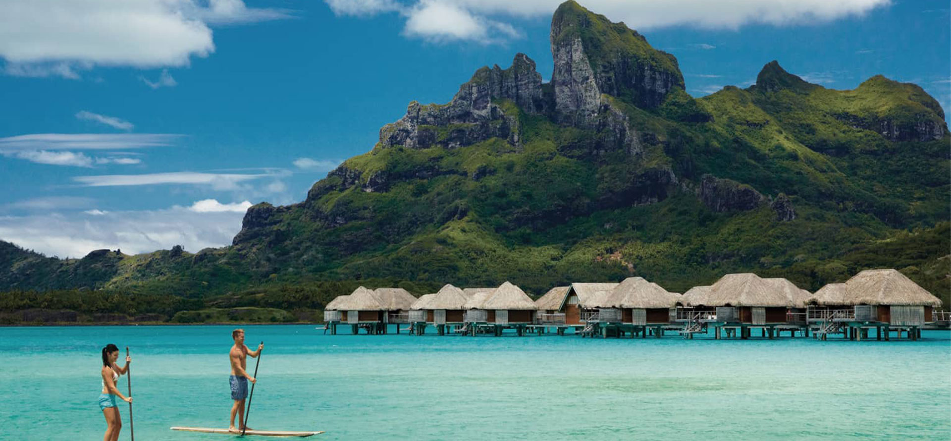 Maldives versus bora bora mountains.