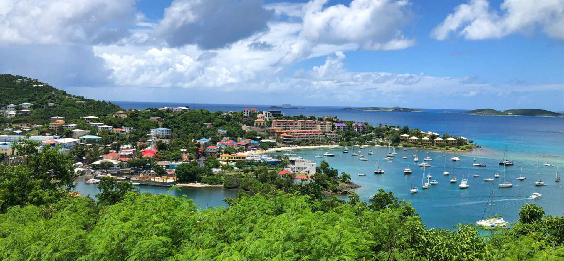 Bird level view of the st thomas all inclusive family resorts.